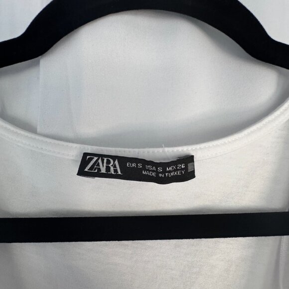 ZARA White Ballon blouse top Crop w/ Puff Sleeveless - 0311 - Picture 4 of 5